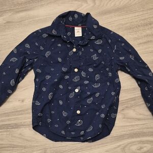 Carter's Dark Blue Paisley Button-Down Shirt
